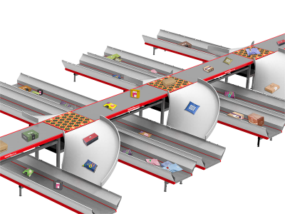 Roulette-Diverter Wheel Sorter System